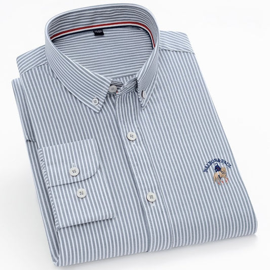 Men's classic Logo Gray Lining Half Sleeve Shirt - Goamen