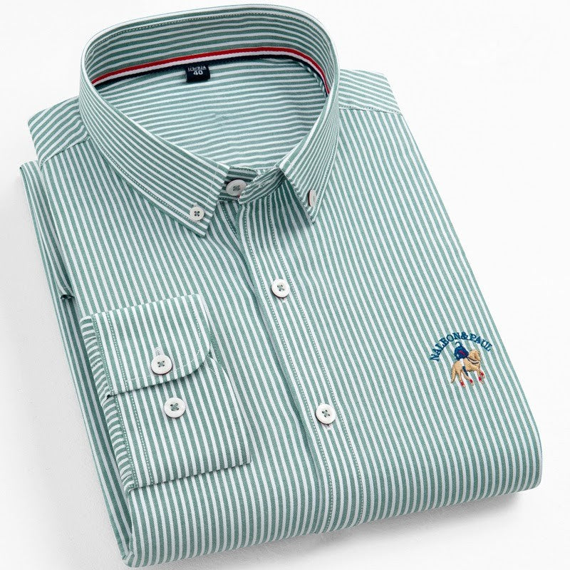 Men's Classic Logo Green Lining Half Sleeve Shirt - Goamen