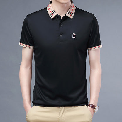 Burberry Black Cotton Half Sleeve T-Shirt - Goamen