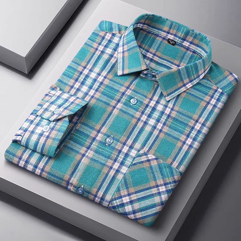 Men's Rama Green Regular Fit Checks Full Sleeve Shirt - Goamen