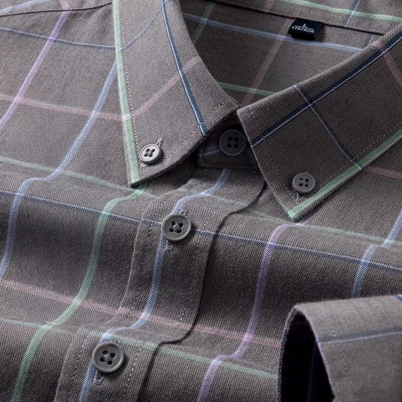 Men's Brown Checks Full Sleeve Shirt - Goamen
