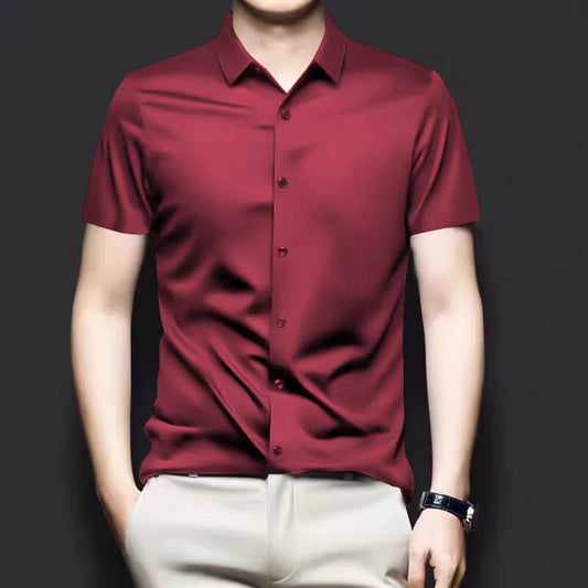 Men's Maroon Shartin Half Sleeve Shirt - Goamen