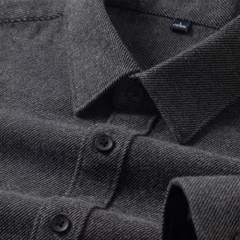 Men's Black Brushing Regular Fit Full Sleeve Shirt - Goamen