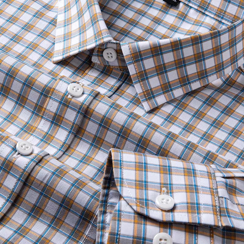 Men's Brown Checks Regular Fit Full Sleeve Shirt - Goamen