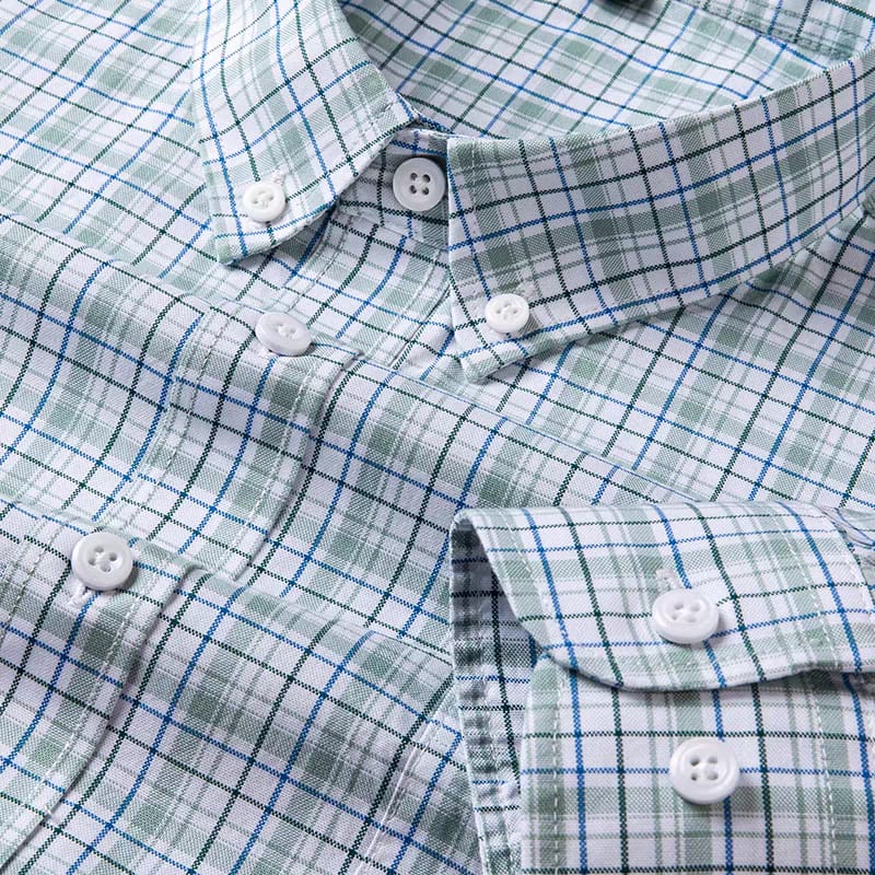Men's Pista Green Regular Fit Full Sleeve Shirt - Goamen