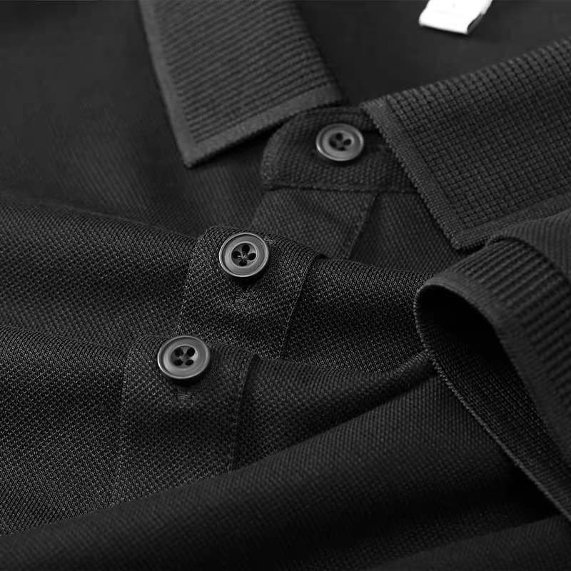 Men's Black Saltbox Seamless Ribbed Polo T-Shirt - Goamen