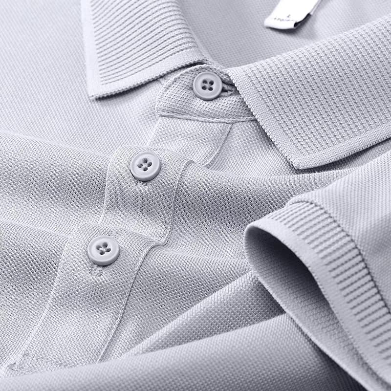 Men's Grey Saltbox Seamless Ribbed Polo T-Shirt - Goamen