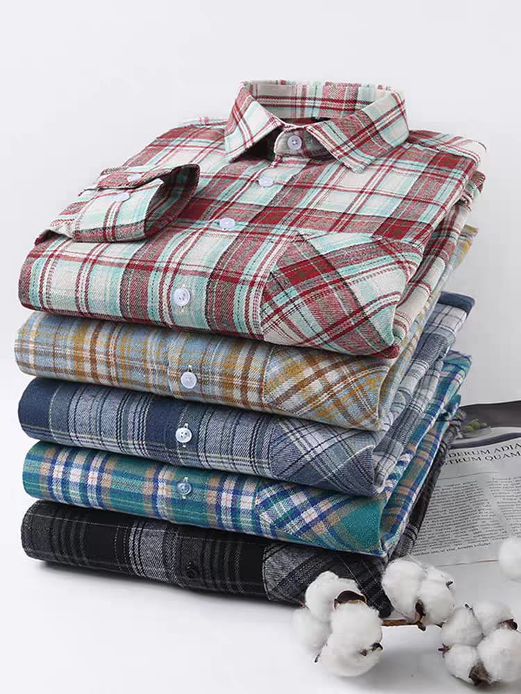 Men's Black Regular Fit Checks Full Sleeve Shirt - Goamen