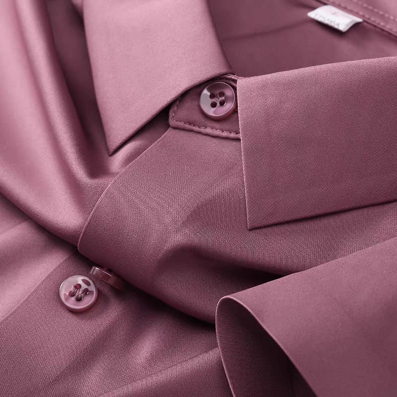 Men's Pink Shatin Half Sleeve Shirt - Goamen