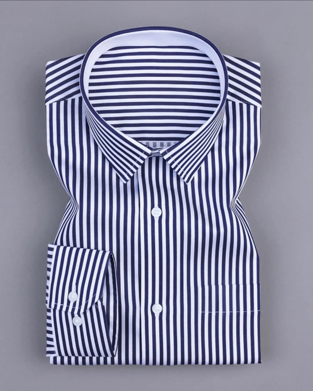 Men's Navy Lining Full Sleeve Shirt - Goamen
