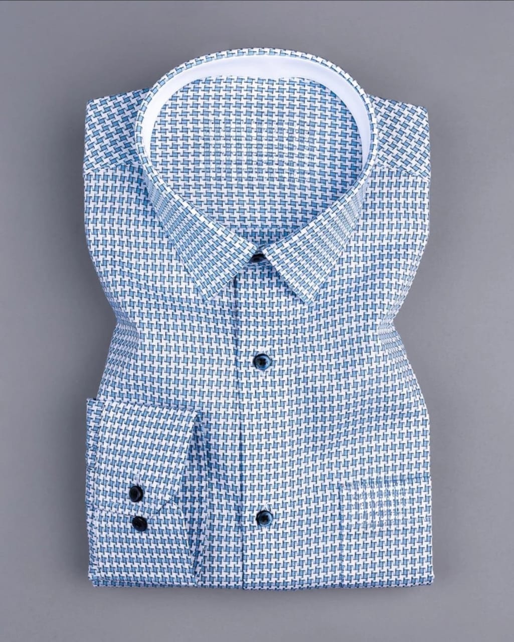 Men's Navy Regular Fit Pure Cotton Shirt - Goamen