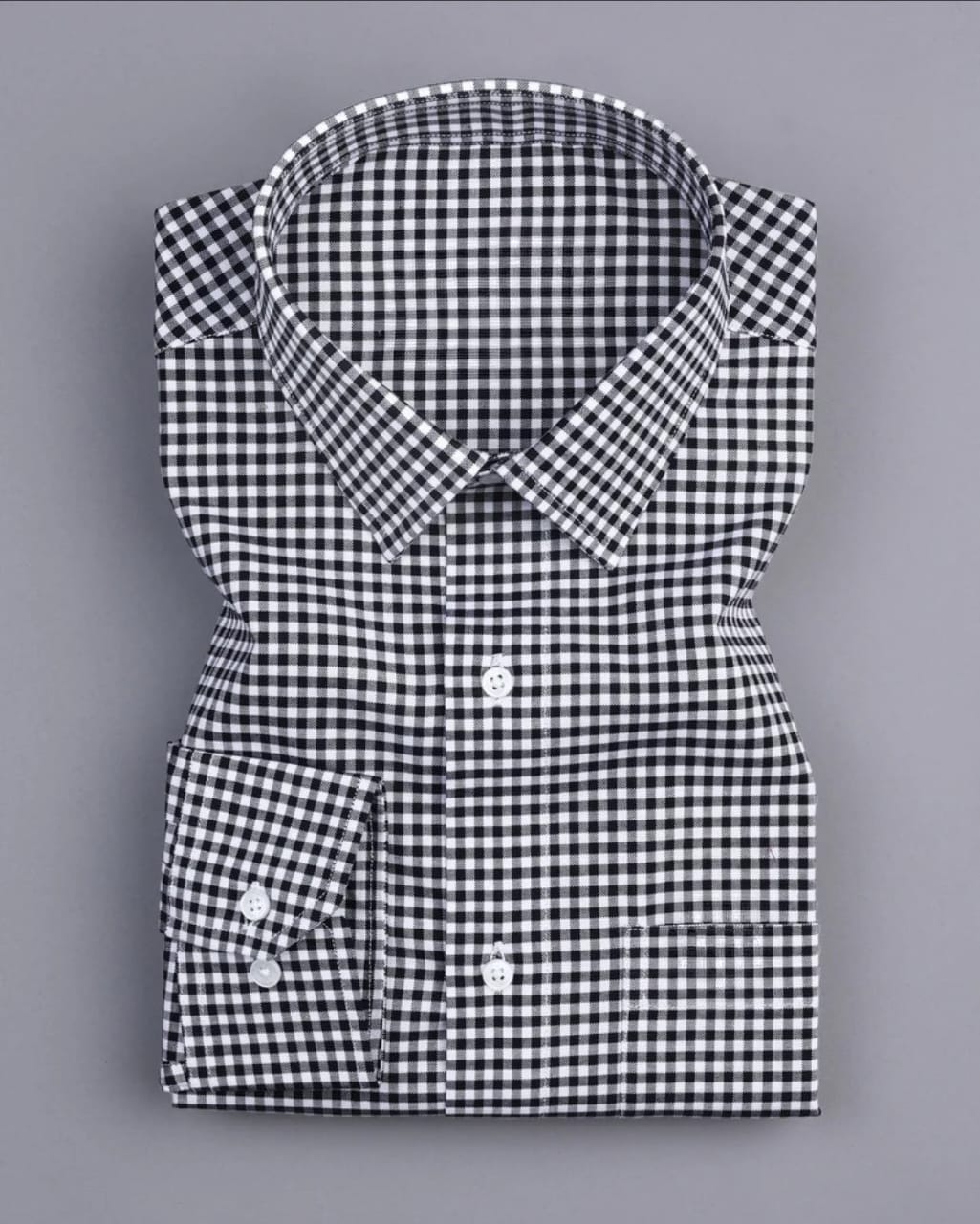Men's Black Checked Full Sleeve Shirt - Goamen