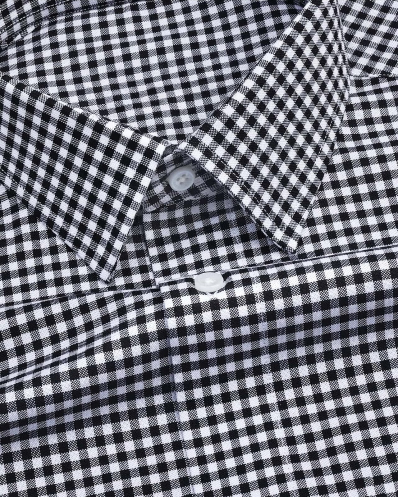 Men's Black Checked Full Sleeve Shirt - Goamen