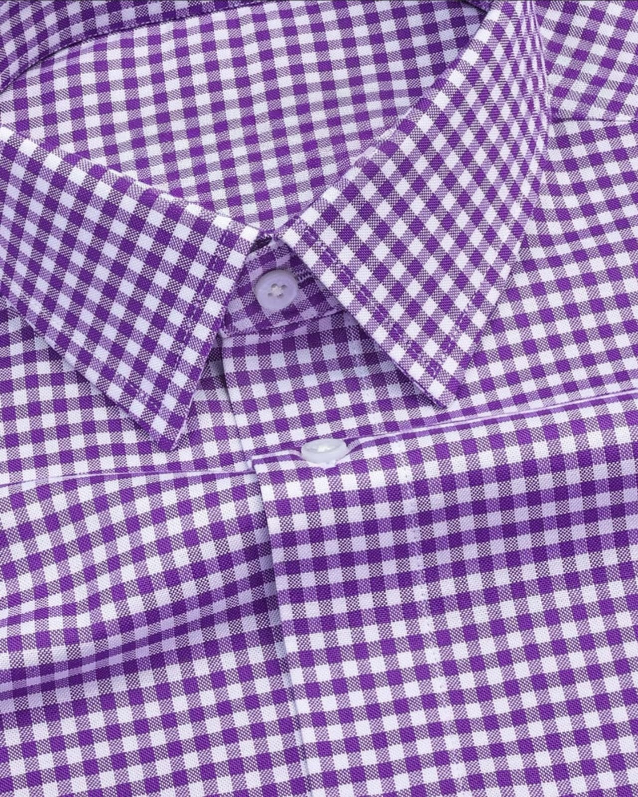 Men's Purple Checked Full Sleeve Shirt - Goamen