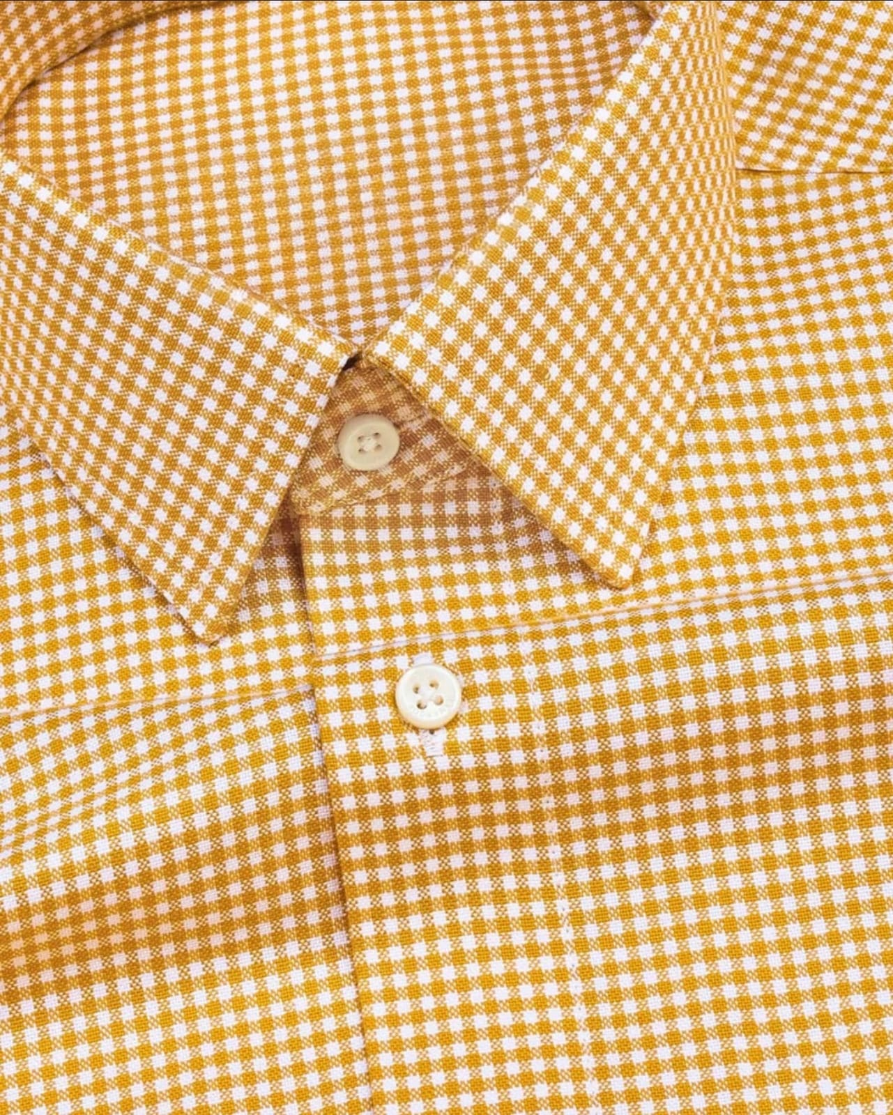 Men's Yellow Regular Fit Checks Full Sleeve Shirt - Goamen