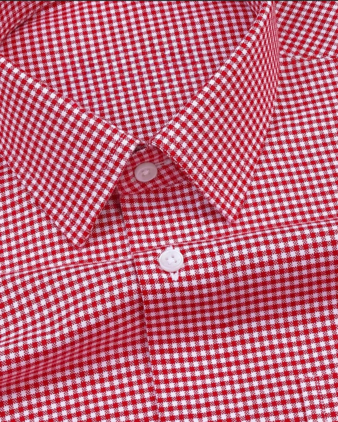 Men's Red Regular Fit Checks Full Sleeve Shirt - Goamen