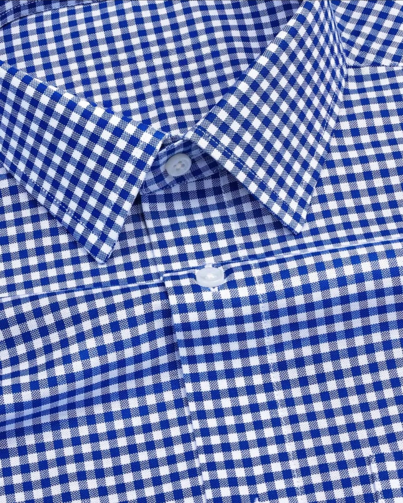 Men's Navy Regular Fit Checks Full Sleeve Shirt - Goamen