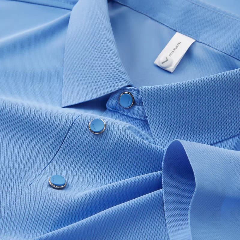 Men's Sky Blue Stitchless Half Sleeve Polo T-shirt - Goamen