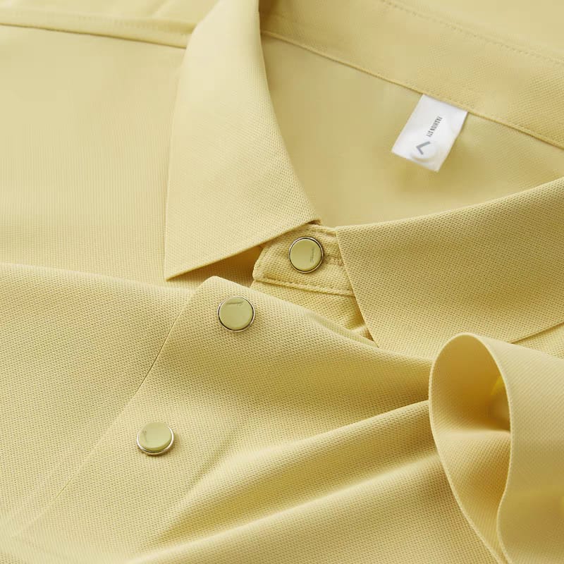 Self Yellow Stitchless Half Sleeve Polo T-shirt - Goamen