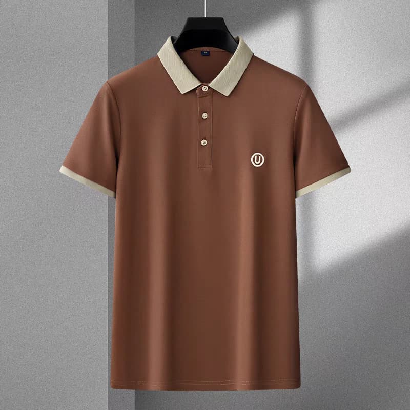 Men's Orange U Logo Half Sleeve T-Shirt - Goamen