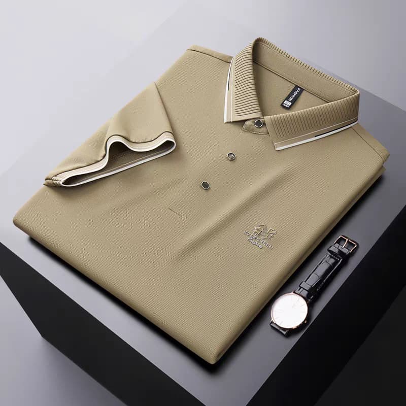 AeroFlex Brown Stitchless Polo T-Shirt - Goamen