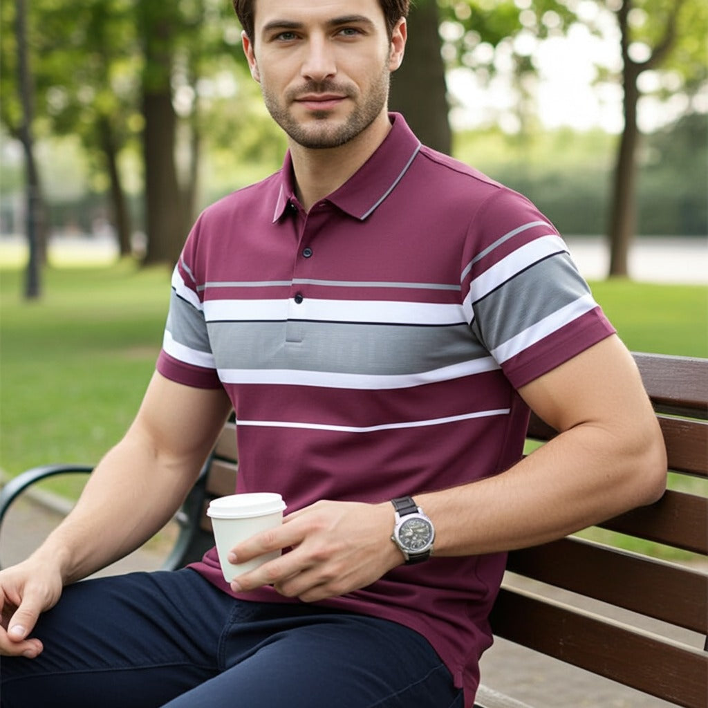 Men's Pink Stitchless Regular Fit Half Sleeve T-Shirt - Goamen