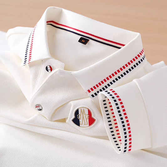 Men's White Full Sleeve Polo T-Shirt - Goamen