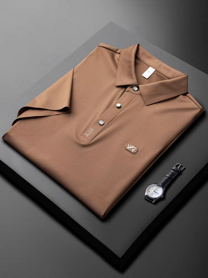 Self Brown Stitchless Half Sleeve Polo T-shirt - Goamen