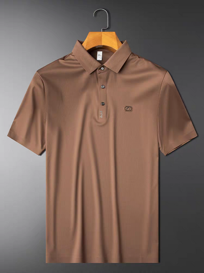 Self Brown Stitchless Half Sleeve Polo T-shirt - Goamen