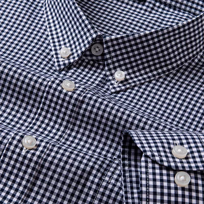 Men's Black Checked Full Sleeve Shirt - Goamen