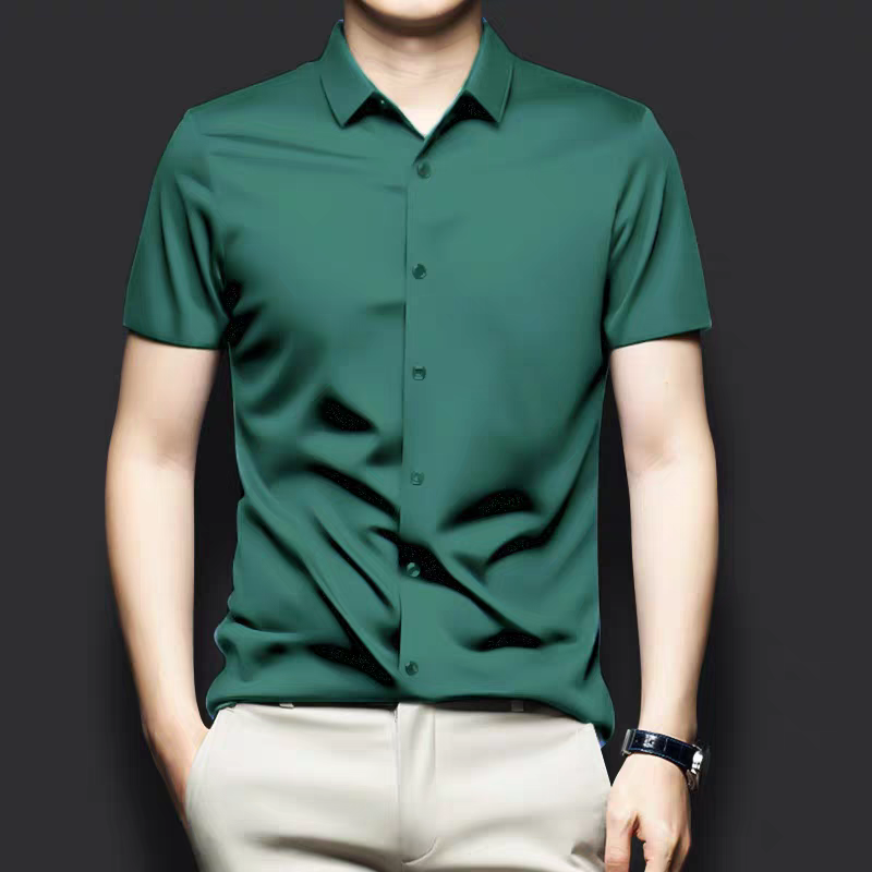 Men's Green Shatin Half Sleeve Shirt - Goamen