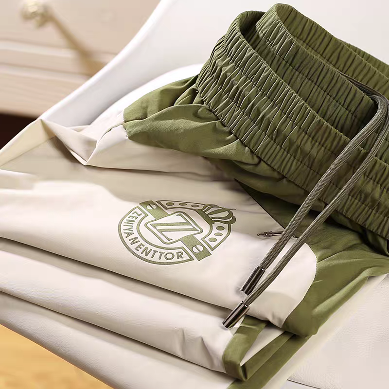 Goamen Olive & Cream Contrast Joggers – Premium Everyday Wear