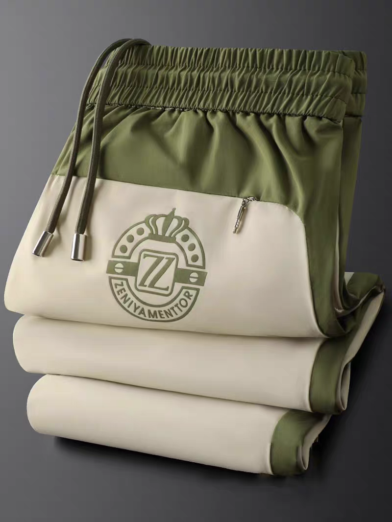 Goamen Olive & Cream Contrast Joggers – Premium Everyday Wear