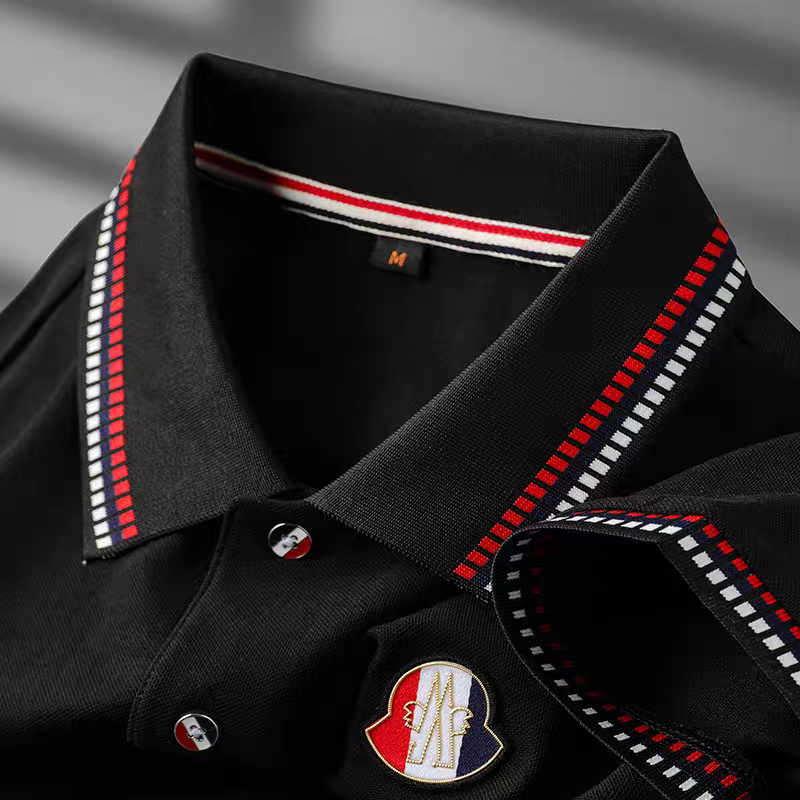 Goamen Prestige Stripe Polo T-Shirt – Black