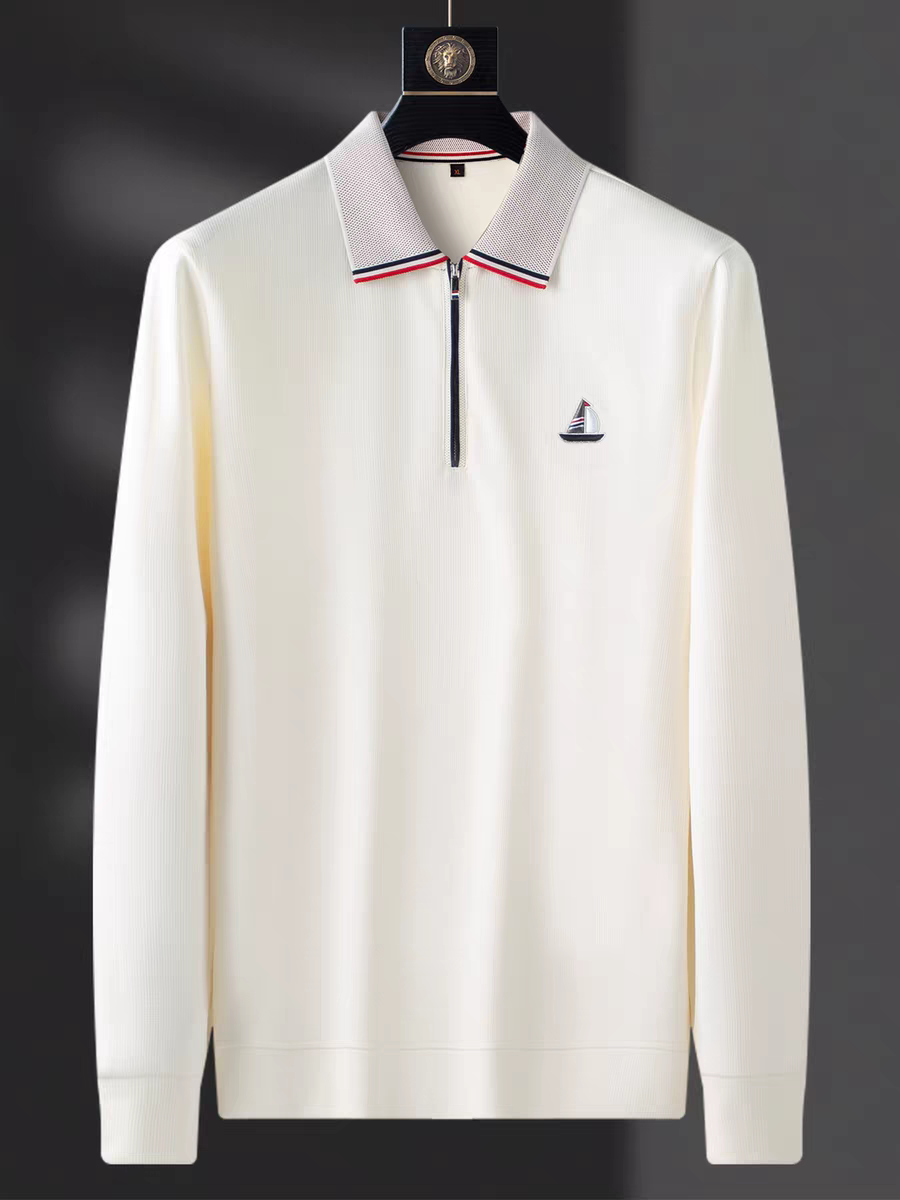 Goamen Voyager Elite Quarter-Zip Polo – Ivory White