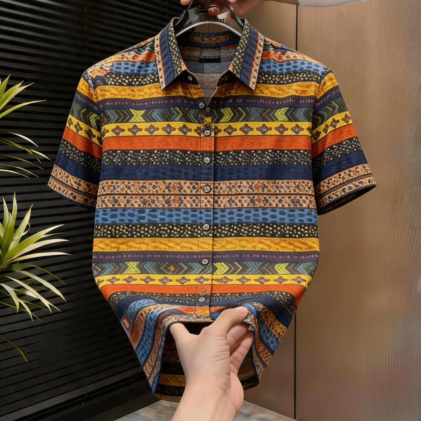 Goamen Nomadic Stripe Printed Half Sleeve Shirt