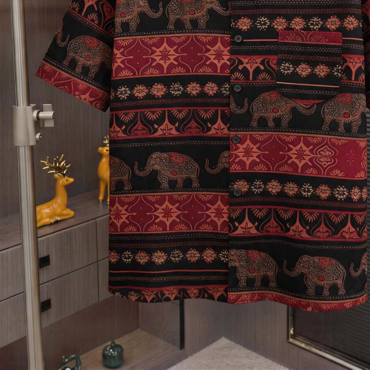 Goamen Royal Elephant Heritage Printed Half Sleeve Shirt