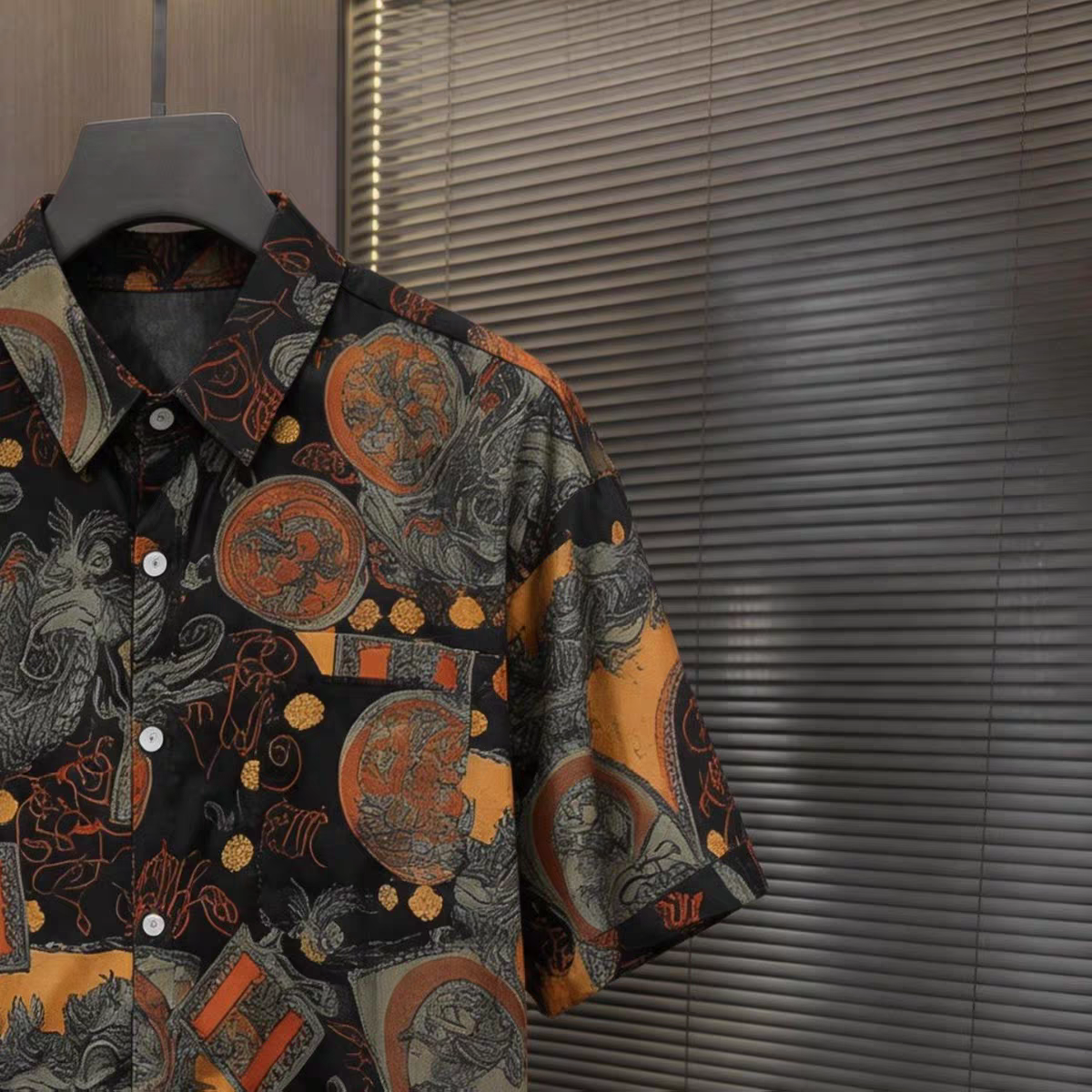 Goamen Imperial Dragon Heritage Printed Half Sleeve Shirt