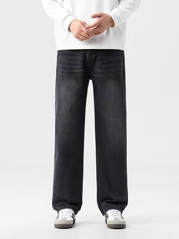 Men’s Black Washed Loose Fit Denim Jeans