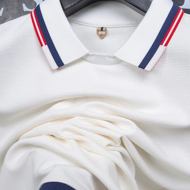 White Imported Full Sleeve Polo T-Shirt - Goamen