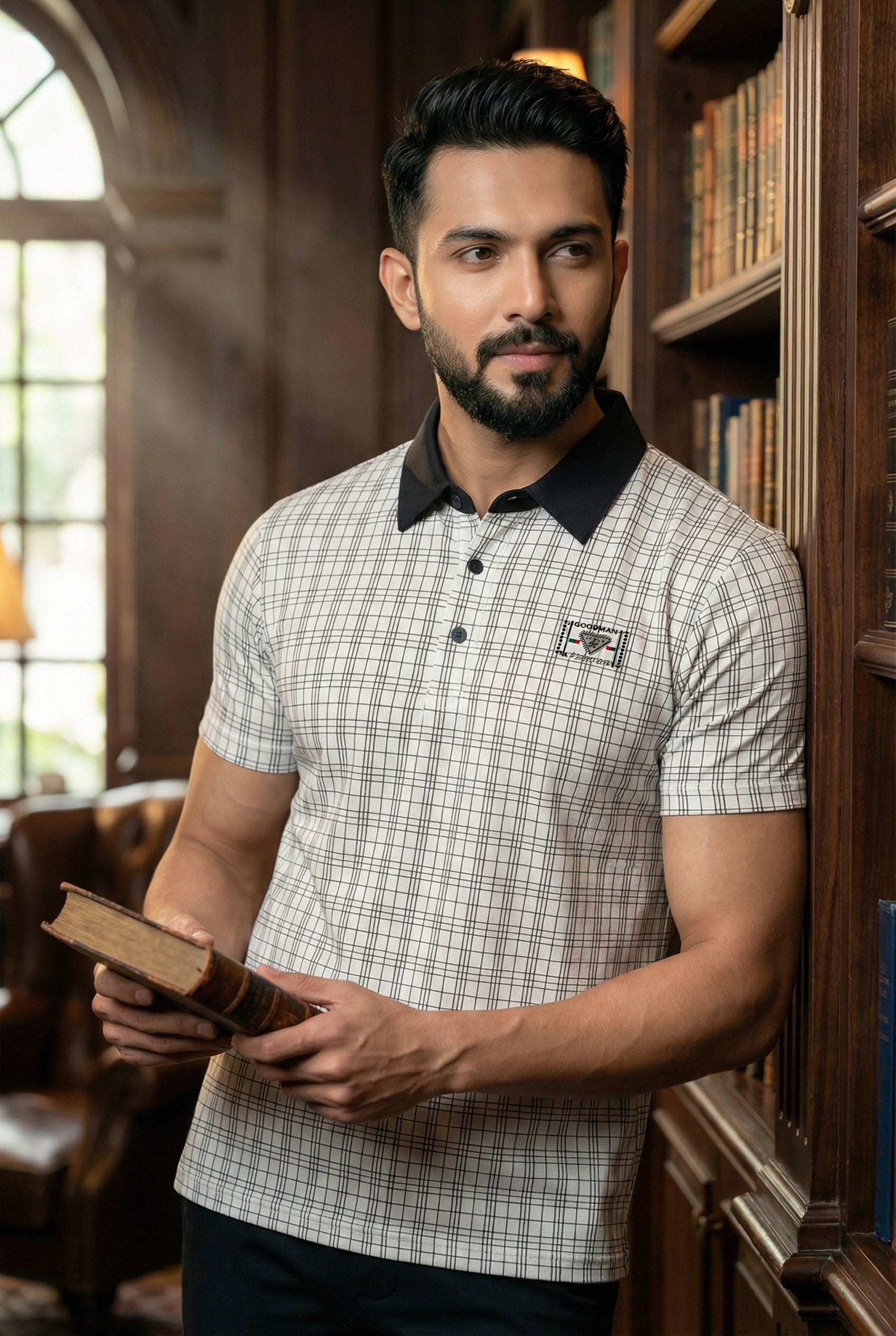 Goamen Classic White Matrix Polo T-Shirt